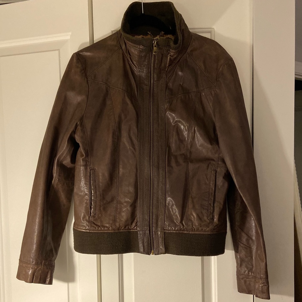 Black Rivet brown genuine leather jacket